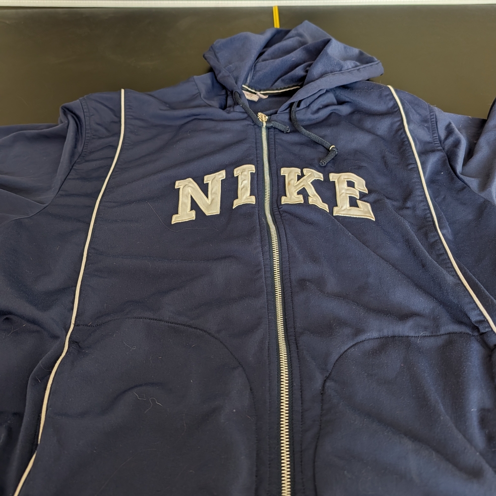 Vintage Nike Full Zip Navy Blue Hoodie Nike Zipper Unique Design